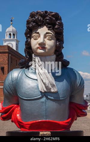 inghilterra,hampshire,portsmouth,portsmouth storico cantiere navale,nave figurehead di hms benbow lanciato a rotherhithe nel 1813 Foto Stock