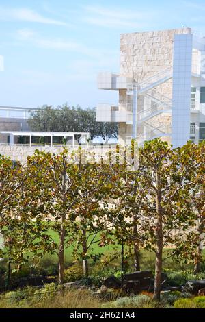 Los Angeles, California, USA - 22 ottobre 2021: Getty Museum Buildings a Los Angeles Foto Stock