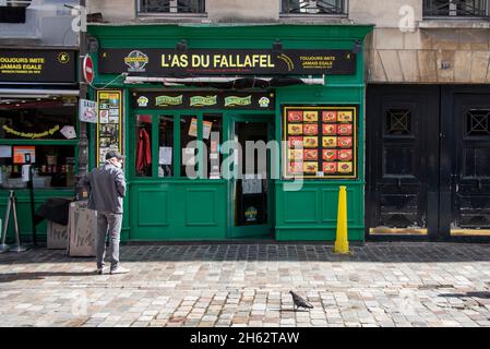 francia,parigi,l`as du fallafel,noto punto di vista nel quartiere ebraico del marais Foto Stock