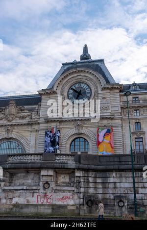 francia, regione ãžle-de-france, parigi, il museo d'arte d'orsay sulle rive della senna Foto Stock
