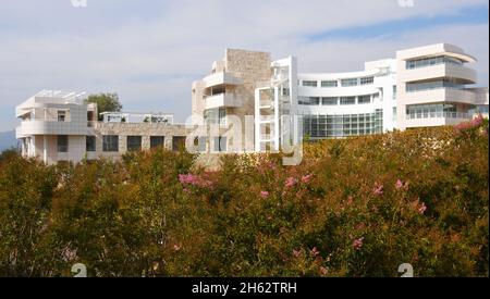 Los Angeles, California, USA - 22 ottobre 2021: Getty Museum Buildings a Los Angeles Foto Stock