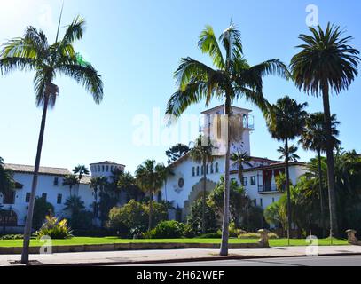 Storico tribunale di Santa Barbara, California Foto Stock