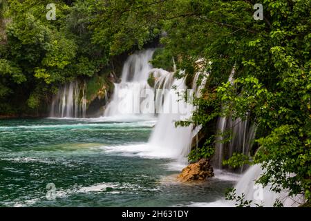 bella cascata skradinski buk nel parco nazionale di krka - dalmazia croazia, europa Foto Stock