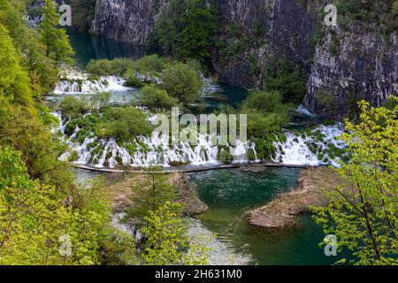 cascate nel parco nazionale di plitvice, croazia Foto Stock