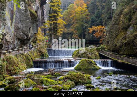 Edmundsklamm Elbsandsteingebirge böhmische Schweiz Foto Stock