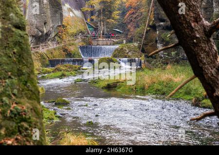 Edmundsklamm Elbsandsteingebirge böhmische Schweiz Foto Stock