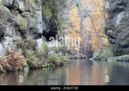 Edmundsklamm Elbsandsteingebirge böhmische Schweiz Foto Stock