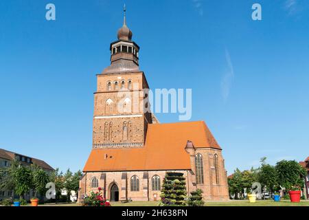 meclemburgo-pomerania occidentale, malchin, chiesa di st. johannis, gotico mattone tedesco nord Foto Stock