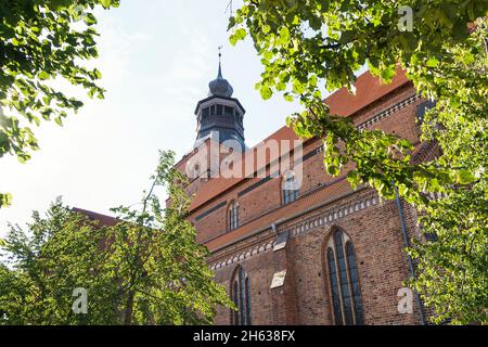 meclemburgo-pomerania occidentale, malchin, chiesa di st. johannis, gotico mattone tedesco nord Foto Stock