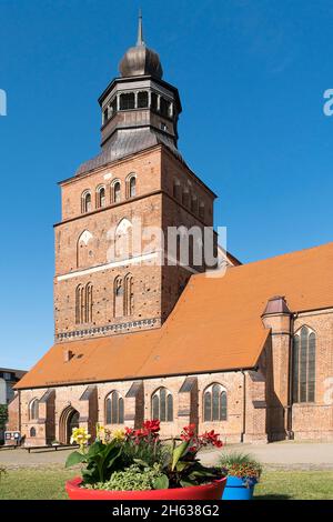 meclemburgo-pomerania occidentale, malchin, chiesa di st. johannis, gotico mattone tedesco nord Foto Stock