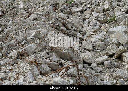 germania,baviera,deposito,riciclaggio,macerie,blocchi e macerie di calcestruzzo da demolizione,demolizione Foto Stock