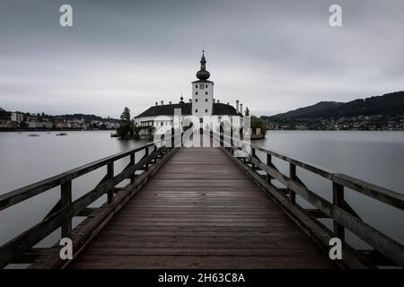 castello di orth sul lago traunsee. Foto Stock