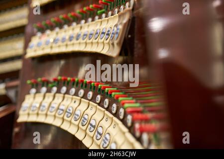 europa,germania,amburgo,organo,tavolo da gioco,chiavi,musica,organo di riproduzione,ndr,organo welte funk Foto Stock