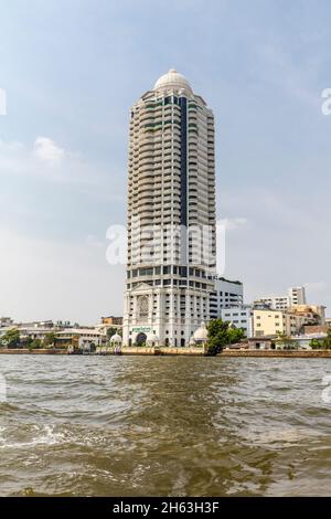 skyline,condominio del parco del fiume bangkok,complesso residenziale,fiume chao phraya,bangkok,thailandia,asia Foto Stock