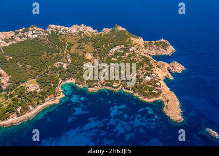 vista aerea,faro di punta de capdepera,isole baleari,maiorca,capdepera,spagna Foto Stock