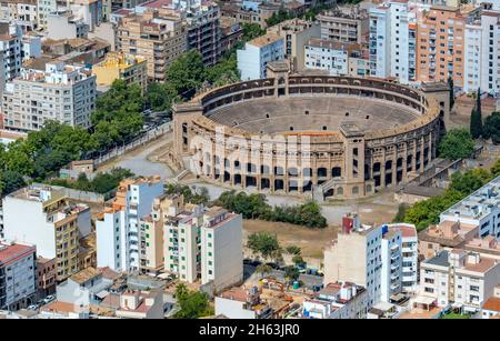 vista aerea,plaza de toros de palma,arena di palma,palma,mallorca,isole baleari,spagna Foto Stock