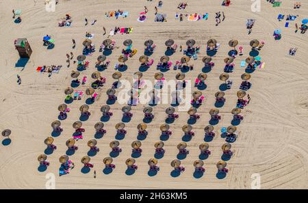 foto aerea,cala anguila-cala mendia,baia e spiaggia s'estany d'en mas,manacor,mallorca,isole baleari,spagna,europa Foto Stock