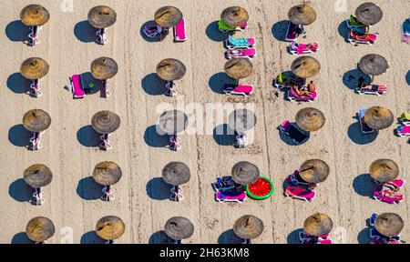 foto aerea,cala anguila-cala mendia,baia e spiaggia s'estany d'en mas,manacor,mallorca,isole baleari,spagna,europa Foto Stock