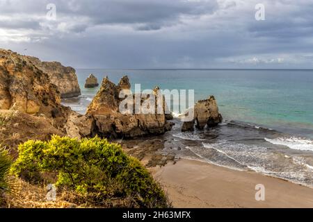 formazioni rocciose in portogallo,algarve,praia da prainha Foto Stock