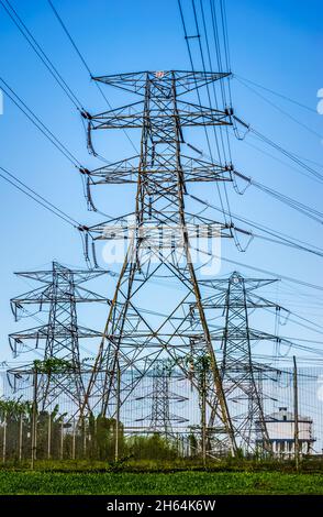 Il sistema nazionale di rete elettrica della Malesia è la rete di trasmissione di energia elettrica ad alta tensione nella Malesia peninsulare. Foto Stock