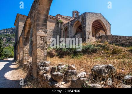 Convento de la mare de Deus dels angeli o San Salvador Convento della Madre di Dio degli Angeli Horta de Sant Joan Tarragona Catalogna Spagna. Pabl Foto Stock