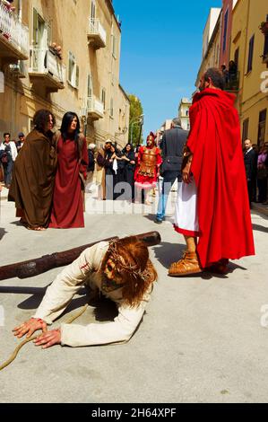 Italia, Sicilia, Marsala, Giovedì Santo, processione di Misteria (Processione dei Misteri eventi) Foto Stock