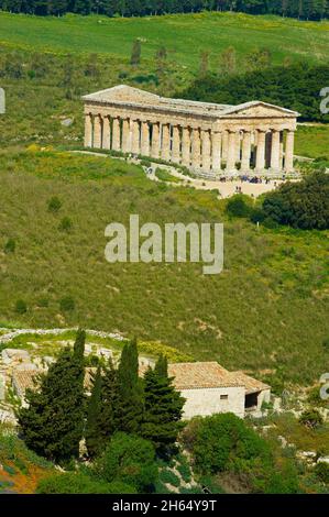 Italia, Italia, Sicilia, Sicilia, distretto di Trapani, Segesta, tempio greco Foto Stock