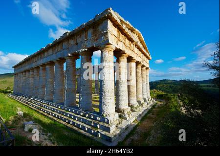 Italia, Italia, Sicilia, Sicilia, distretto di Trapani, Segesta, tempio greco Foto Stock