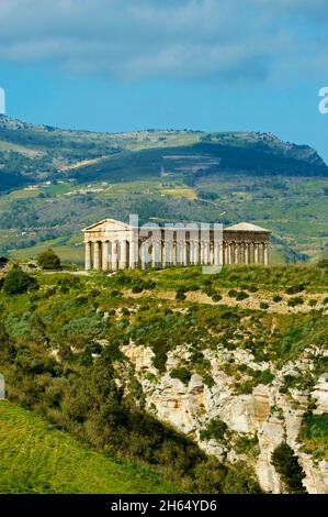 Italia, Italia, Sicilia, Sicilia, distretto di Trapani, Segesta, tempio greco Foto Stock