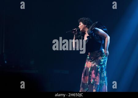 San Paolo, Brasile. 12 novembre 2021. Maria Rita cantante brasiliana durante un concerto a Tom Brasil a São Paulo, questo venerdì 12 novembre 21. (Foto: Vanessa Carvalho/Brazil Photo Press) Credit: Brazil Photo Press/Alamy Live News Credit: Brazil Photo Press/Alamy Live News Foto Stock