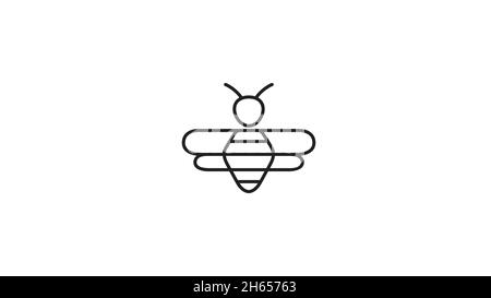 Creative Bee Lines Logo Design vettore simbolo icona disegno Illustrazione Illustrazione Vettoriale