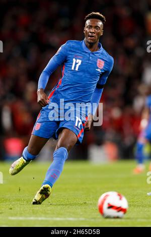 Londra, Regno Unito. 12 novembre 2021. Tammy Abraham of England durante la Coppa del mondo FIFA 2022 Qualificing Group incontro tra Inghilterra e Albania al Wembley Stadium il 12 novembre 2021 a Londra, Inghilterra. (Foto di Daniel Chesterton/phcimages.com) Credit: PHC Images/Alamy Live News Foto Stock