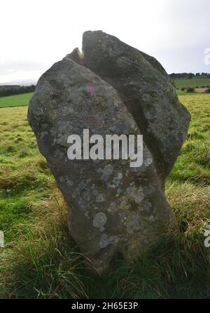 Duddo Five Stones Early Bronze Age cerchio di pietra a Northumberland, Regno Unito Foto Stock