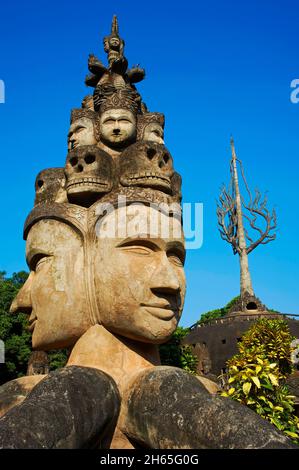 Laos, provincia de Vientiane, Xieng Khuan, bouddha parc, 1958, Statua di Bouddha, sculture hindoues et bouddhiques // Laos, Provincia di Vientiane, Xi Foto Stock