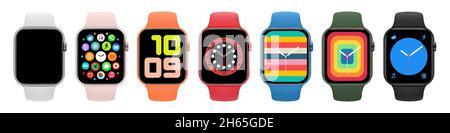 Nuovo modello Apple Watch, modello realistico, in formato vettoriale Illustrazione Vettoriale