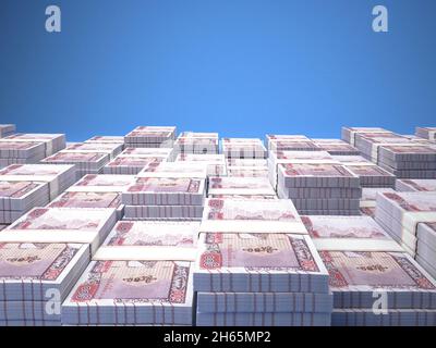 Denaro di Myanmar. Kyat fatture. Banconote MM3. 500 birmano. Affari, finanza, notizie di background. illustrazione 3d. Foto Stock