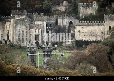 Gwrych Castello di Abergele Galles. Le nuove foto mostrano i preparativi ben in corso al castello di Gwrych per il prossimo di i'm a celebrità 2021 Foto Stock