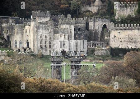 Gwrych Castello di Abergele Galles. Le nuove foto mostrano i preparativi ben in corso al castello di Gwrych per il prossimo di i'm a celebrità 2021 Foto Stock