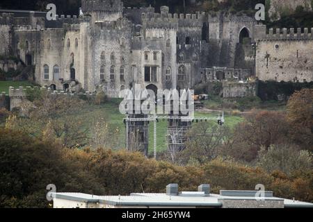 Gwrych Castello di Abergele Galles. Le nuove foto mostrano i preparativi ben in corso al castello di Gwrych per il prossimo di i'm a celebrità 2021 Foto Stock