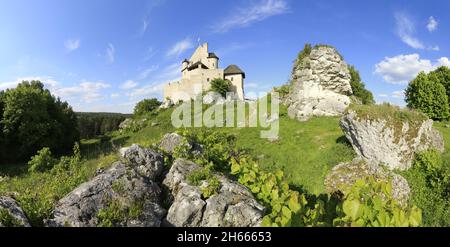 Castello di Bobolice, Cracovia-Czestochowa Upland (Giura polacco), Polonia Foto Stock