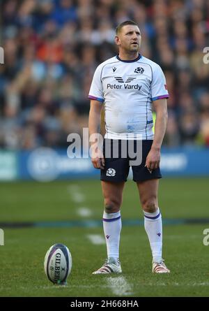 Edimburgo, Scozia, 13 novembre 2021. Finn Russell of Scotland durante la partita Autumn Nation Series al Murrayfield Stadium di Edimburgo. Il credito dell'immagine dovrebbe leggere: Neil Hanna / Sportimage Foto Stock