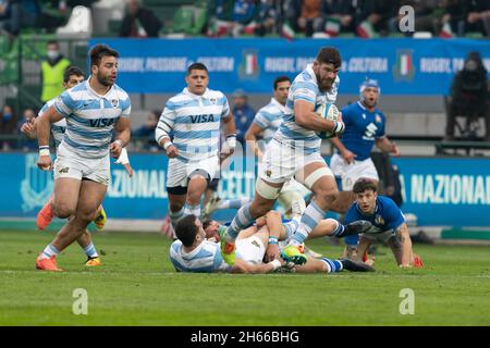 TREVISO, ITA. 13 NOVEMBRE Marcos Kremer di Los Pumas durante l'amichevole incontro Internazionale tra Italia e Argentina allo Stadio Comunale di Monigo, Treviso, sabato 13 novembre 2021. (Credit: MI News) Credit: MI News & Sport /Alamy Live News Foto Stock