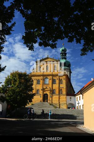 Wallfahrtskirche, Barockkirche, Amberg, ;Maria Hilf, Kirche, Bergkirche, Kirchturm a der Oberpfalz, Bayern! Foto Stock