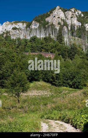 Chalet di montagna Plesnivec nel Parco Nazionale di Belianske Tatra in Slovacchia Foto Stock