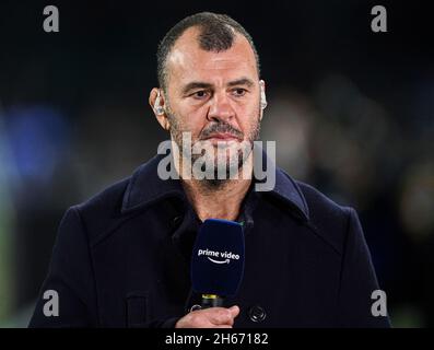 L'ex allenatore australiano Michael Cheika prima della partita Autunno Internazionale al Twickenham Stadium di Londra. Data foto: Sabato 13 novembre 2021. Foto Stock