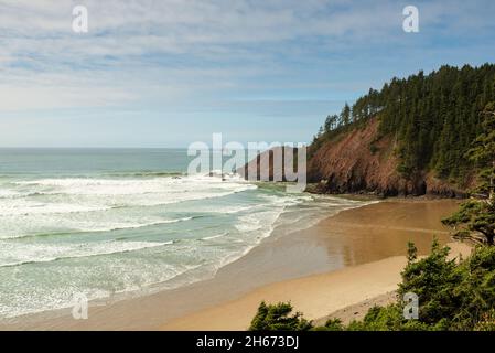 Spiaggia indiana all'Ecola state Park Foto Stock
