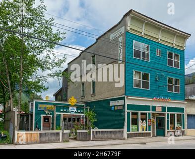 Canada, British Columbia, Stewart, Downtown, Historic Bayview Hotel Foto Stock