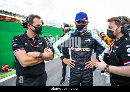 ROSSI Laurent (fra), CEO di Alpine, E Ocon Esteban (fra), Alpine F1 A521, ritratto durante la Formula 1 Heineken Grande Premio De Sao Paulo 2021, San Paolo Grand Prix, 19° round del Campionato Mondiale FIA di Formula uno 2021 dal 12 al 14 novembre 2021 sul circuito Interlagos, a Sao Paulo, Brasile - Foto: Florent Gooden/DPPI/LiveMedia Foto Stock