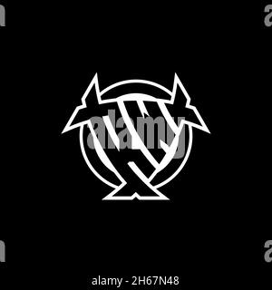 Lettera del logo RW monogramma con schermo triangolare e design a forma di cerchio su sfondo isolato. Logo a triangolo monogramma, logo a schermo monogramma, trian Illustrazione Vettoriale