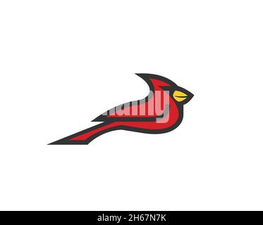 Logo creativo rosso cardinale uccello simbolo vettore icona disegno Illustrazione Illustrazione Vettoriale